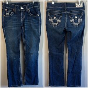 True Religion Becky White Stitch Bootcut Jeans Size 28